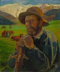 Cowherd in Chaudefour (Maurice Busset) - Muzeo.com