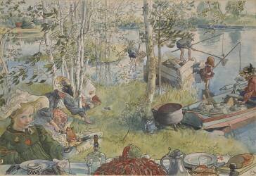 Crayfishing (Carl Larsson) - Muzeo.com
