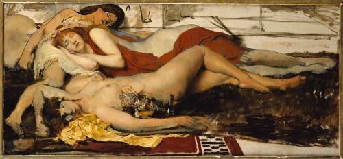 Exhausted Maenides (Lawrence Alma-Tadema) - Muzeo.com