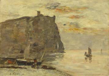 Falaises à Etrétat (Eugène Boudin) - Muzeo.com