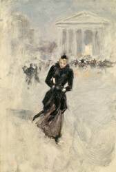 Woman with a boa (Jean Béraud) - Muzeo.com