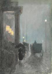 Fifth Avenue, Evening (Childe Hassam) - Muzeo.com