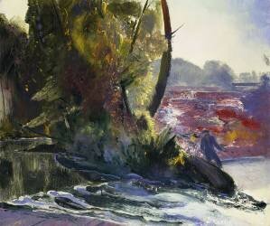 Fisherman and Stream (George Wesley Bellows) - Muzeo.com