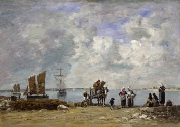 Fishermen's Wives at the Seaside (Eugène Boudin) - Muzeo.com