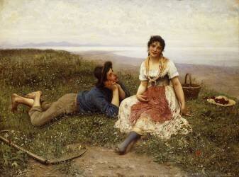 Flirtation (Eugene Von Blaas) - Muzeo.com