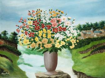 Fowers in countryside (André Bauchant) - Muzeo.com