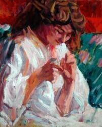 Girl mending (Roderic O'Conor) - Muzeo.com
