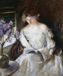 Girl Reading (Edmund Charles Tarbell) - Muzeo.com