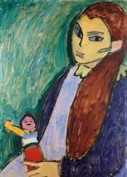 Girl with Doll (Alexej von Jawlensky) - Muzeo.com