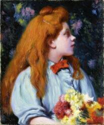 Girl with flowers (Federico Zandomeneghi) - Muzeo.com