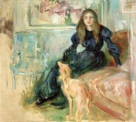 Girl with greyhound (Berthe Morisot) - Muzeo.com