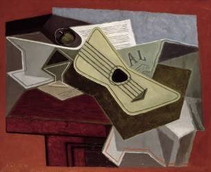 Guitar and Newspaper (Juan Gris) - Muzeo.com