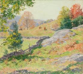 Hillside Pastures—September (Willard Leroy Metcalf) - Muzeo.com