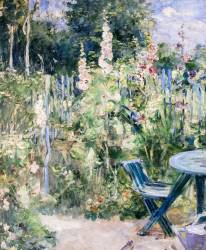 Hollyhocks (Berthe Morisot) - Muzeo.com