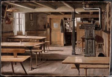 Intérieur de restaurant des environs de Strasbourg (Eckwersheim?) (Emile Stahl) - Muzeo.com