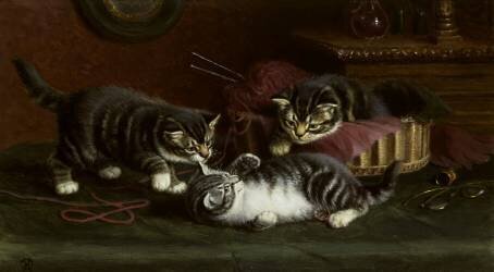 Kätzchen beim Spielen (Horatio Henry Couldery) - Muzeo.com