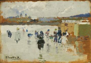 La Concha Beach (Joaquin Sorolla y Bastida) - Muzeo.com