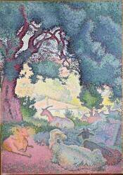 Landscape with Goats (Henri-Edmond Cross) - Muzeo.com