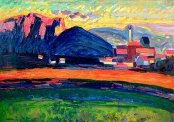 Landscape with Hills (Wassily Kandinsky) - Muzeo.com