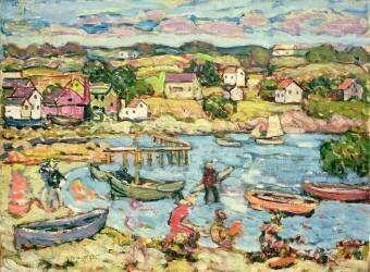 Landscape with Rowboats (Maurice Brazil Prendergast) - Muzeo.com