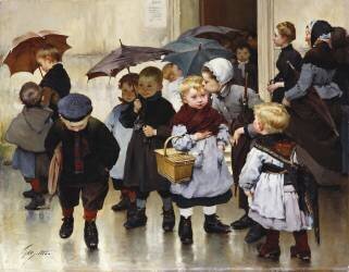Leaving the Class (Henri Jules Jean Geoffroy) - Muzeo.com
