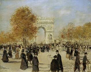 Les Champs Elysées (Jean-François Raffaelli) - Muzeo.com