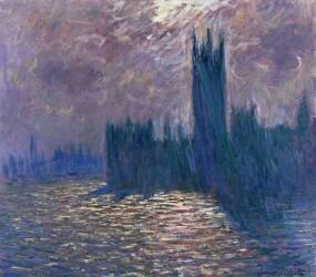 London, Parliament, Reflections on the Thames (Claude Monet) - Muzeo.com