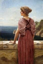 Looking Seaward (John William Godward) - Muzeo.com