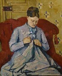 Madame Cezanne sewing (Paul Cézanne) - Muzeo.com