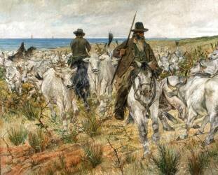 Marshland Herds (Giovanni Fattori) - Muzeo.com