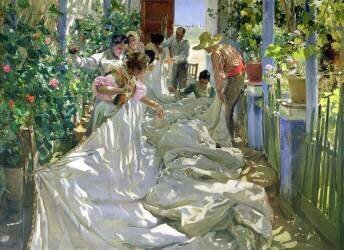 Mending the Sail (Joaquin Sorolla y Bastida) - Muzeo.com