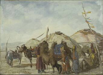 Mongolian camp (Alexandre Iacovleff) - Muzeo.com