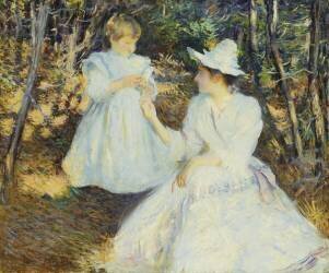 Mother and Child in Pine Woods (Edmund Charles Tarbell) - Muzeo.com