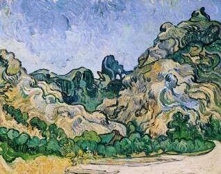 Mountains at Saint-Rémy (Vincent van Gogh) - Muzeo.com