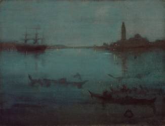 Nocturne in Blue and Silver : The Lagoon, Venice (James Abbott McNeill Whistler) - Muzeo.com