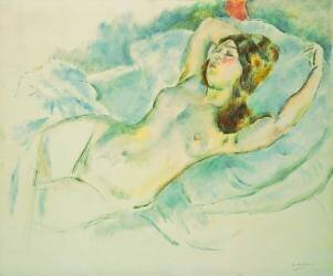 Nude Woman Reclining (Jules Pascin) - Muzeo.com