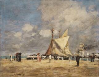 On the Pier (Eugène Boudin) - Muzeo.com