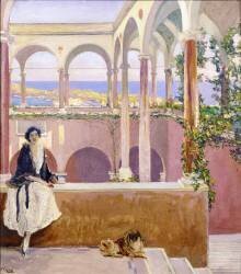 On the Riviera (John Lavery) - Muzeo.com