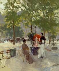 Parisian café (Constantin Korovine) - Muzeo.com