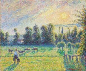 Pasture, Sunset, Eragny (Camille Pissarro) - Muzeo.com