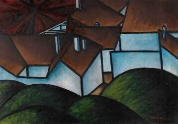 Paysage avec maisons (Laszlo Moholy-Nagy) - Muzeo.com