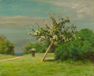 Pommiers en fleurs (Antoine Chintreuil) - Muzeo.com