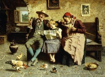 Reading the News (Eugenio Zampighi) - Muzeo.com