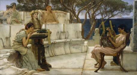 Sappho and Alcaeus (Lawrence Alma-Tadema) - Muzeo.com