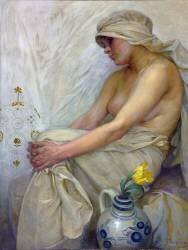 Sitting girl (Alfons Mucha) - Muzeo.com