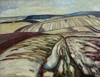 Snowmelt in Elgersburg (Edvard Munch) - Muzeo.com