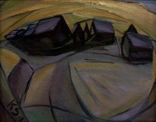 Snowy houses (Kurt Schwitters) - Muzeo.com