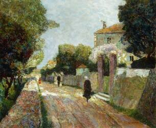 Sunny Village Street (Victor Léon Jean Pierre...) - Muzeo.com