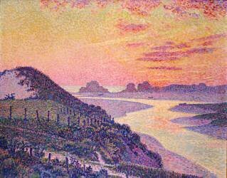 Sunset at Ambleteuse (Theo van Rysselberghe) - Muzeo.com