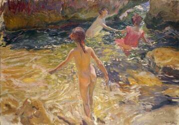 The Bath (Joaquin Sorolla y Bastida) - Muzeo.com